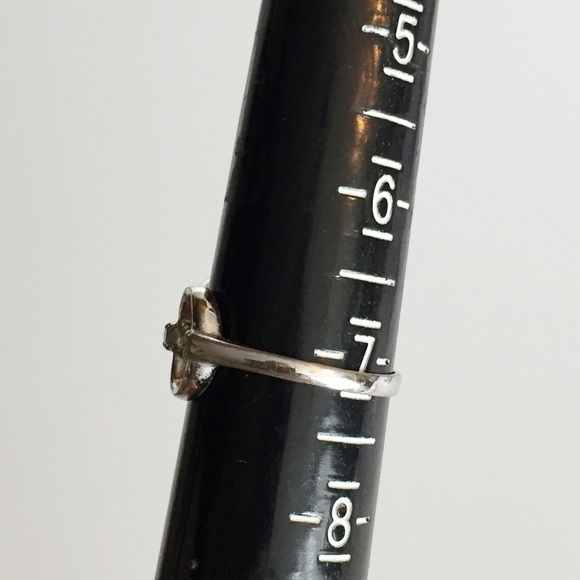 Sterling silver rhodium CZ stone ring - Picture 6 of 6